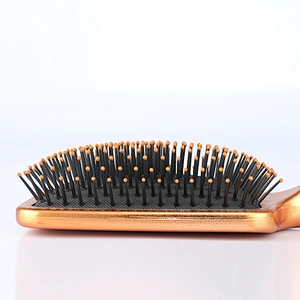 Custom professional popular wooden plastic flat paddle hair brush