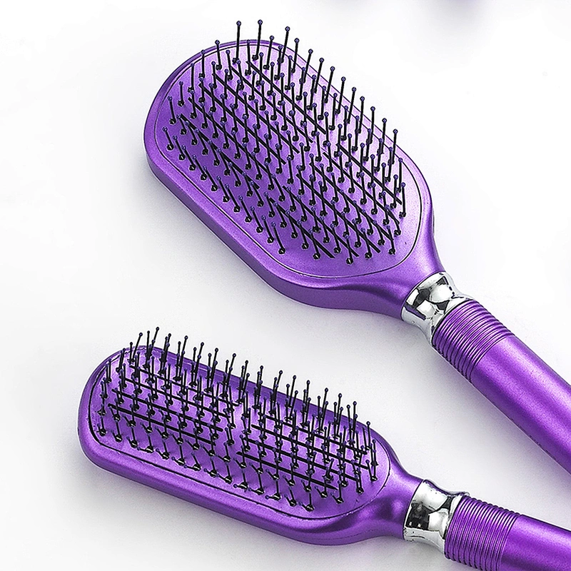 Factory production custom plastic massage hair brush purple hair dryer partner ventilation brush