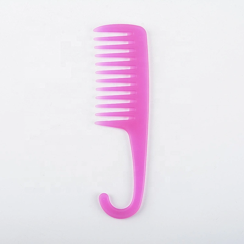 Custom plastic  hanging detangling hair comb larges hook wide tooth comb