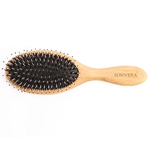 Good quality wooden natural plastic soft bristles hair brush