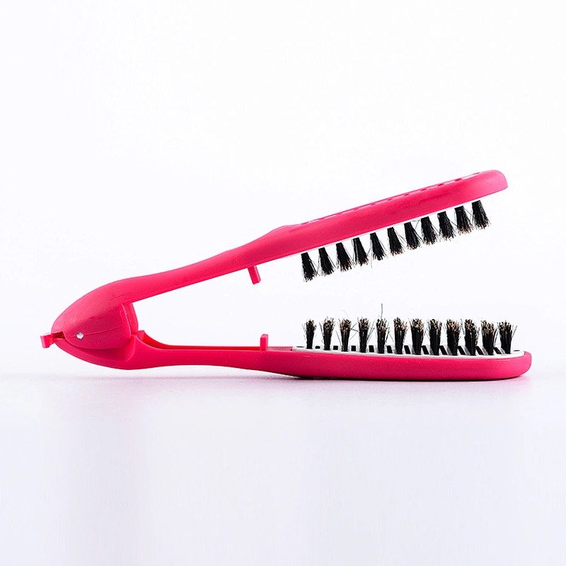 Colorful lcd display plastic bristle hair straightener comb brush