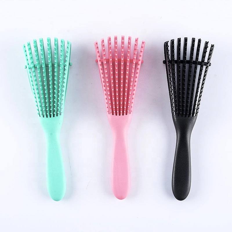 Custom special shape eight moving arms head curve vent fast drying detangling hair brush wet hair brush shampoo brush