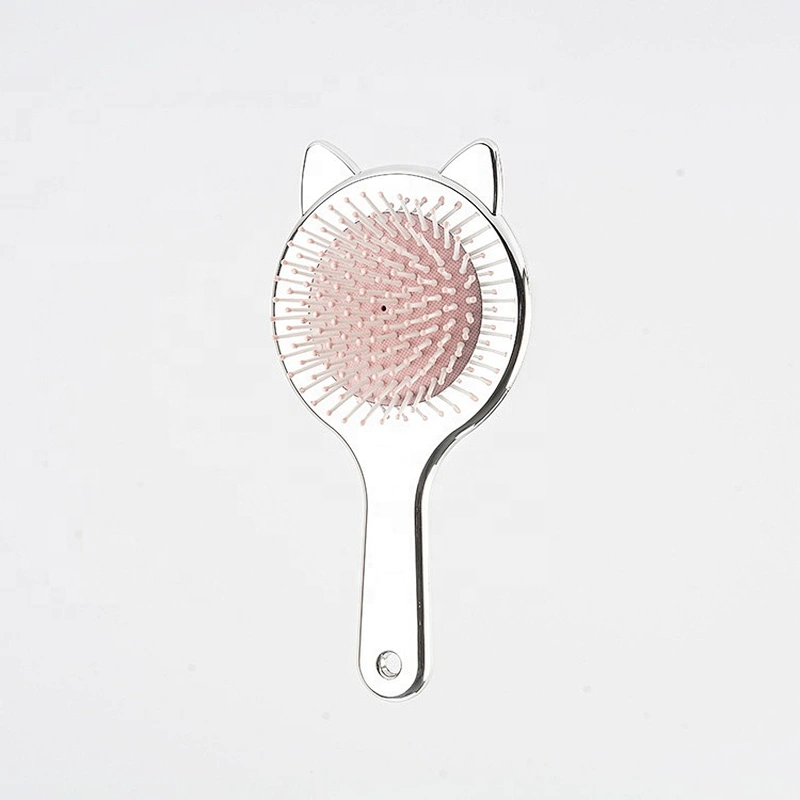 Plastic electroplating uv plated personalized customize color detangle hair brush girls massage paddle hair brush