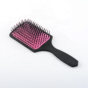 Home care plastic paddle brush custom plastic massage brush detangling hairbrush with nylon bristle