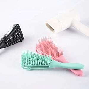 Custom special shape eight moving arms head curve vent fast drying detangling hair brush wet hair brush shampoo brush