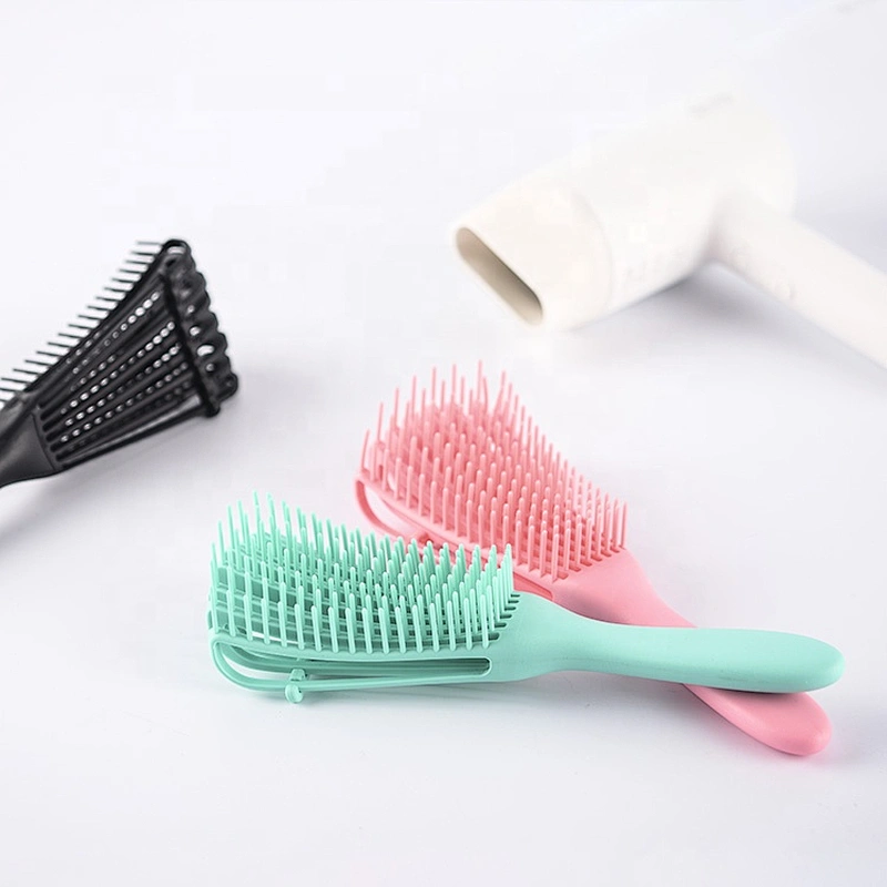 Custom special shape eight moving arms head curve vent fast drying detangling hair brush wet hair brush shampoo brush