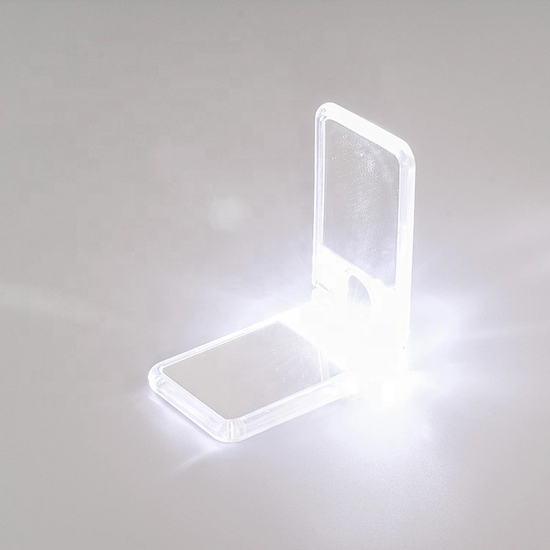 hot sale folding makeup mirror led light makeup mirror flexible pocket mirror with light