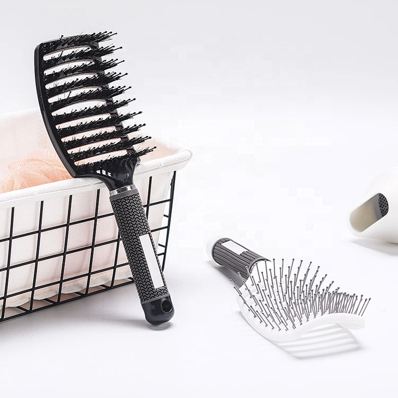 Natural wild boar bristle brush dryer vent cleaning brush curved vented brush suitable for hair dryer wet