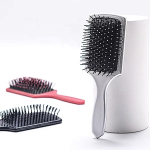 Home care plastic paddle brush custom plastic massage brush detangling hairbrush with nylon bristle