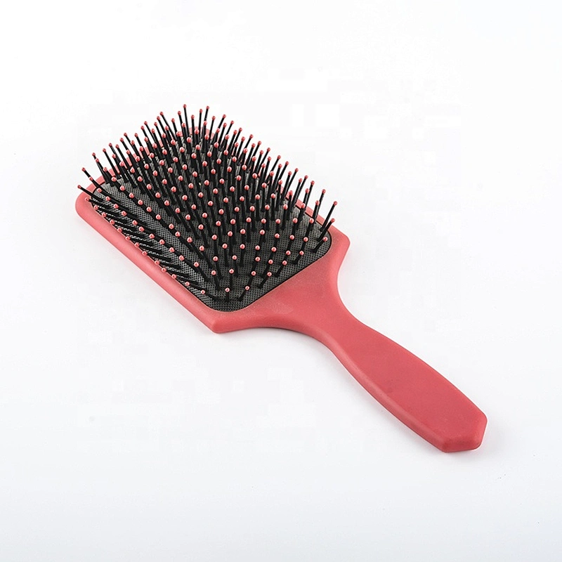Home care plastic paddle brush custom plastic massage brush detangling hairbrush with nylon bristle