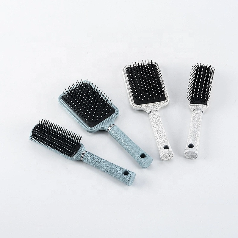 Marble texture coating hair brush fashion crack paddle brush scalp massage brush