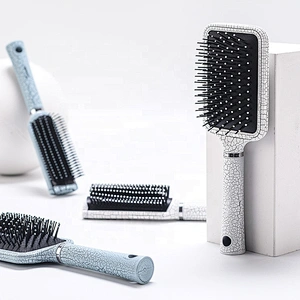 Marble texture coating hair brush fashion crack paddle brush scalp massage brush