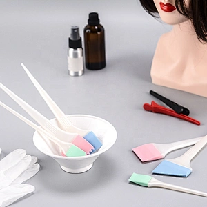 tint tool wholesale customize color silicone hair dye brush and bowl set dye brush kit for salon