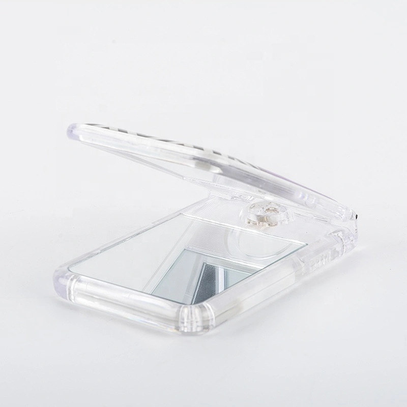 hot sale folding makeup mirror led light makeup mirror flexible pocket mirror with light