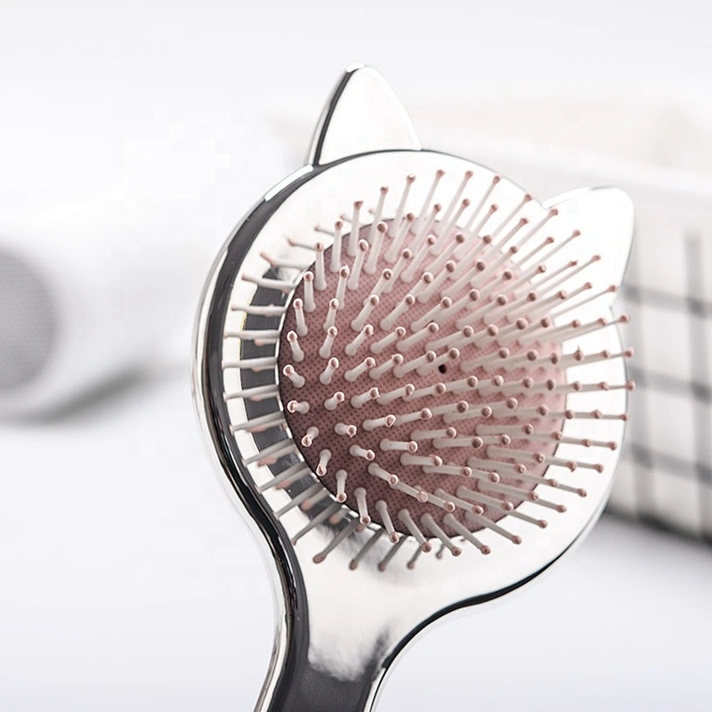 Plastic electroplating uv plated personalized customize color detangle hair brush girls massage paddle hair brush