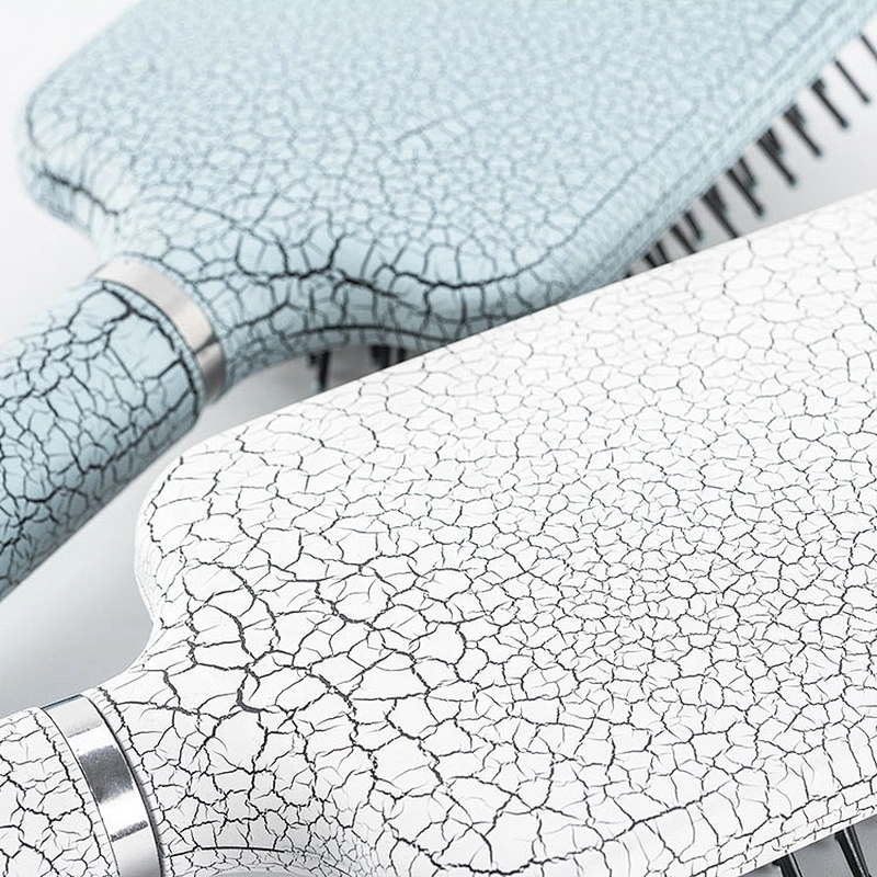 Marble texture coating hair brush fashion crack paddle brush scalp massage brush