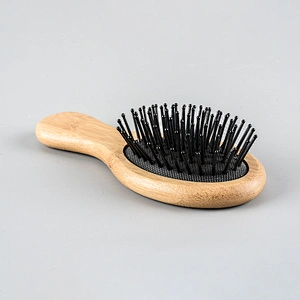 kids cosmetics brush bamboo baby brush wooden round cushion massage hairbrush wholesale