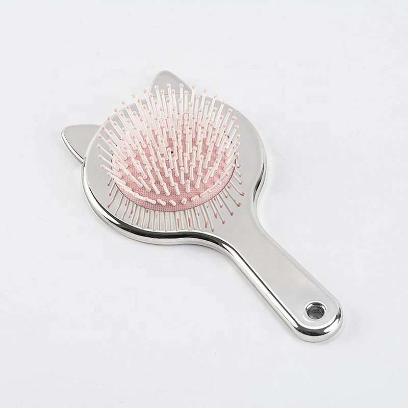 Plastic electroplating uv plated personalized customize color detangle hair brush girls massage paddle hair brush