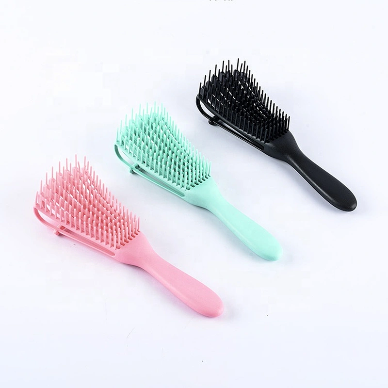 Custom special shape eight moving arms head curve vent fast drying detangling hair brush wet hair brush shampoo brush