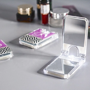 hot sale folding makeup mirror led light makeup mirror flexible pocket mirror with light