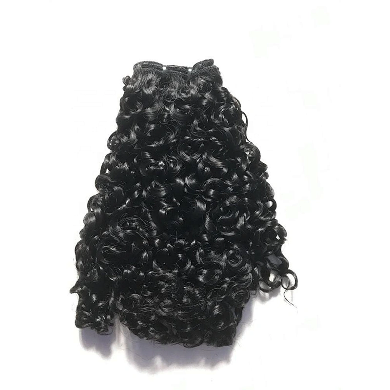 Wholesale Funmi Small Kinky Pixie Curl Double Drawn Virgin Human Hair Toupee Hair Extensions Human Hair For Women