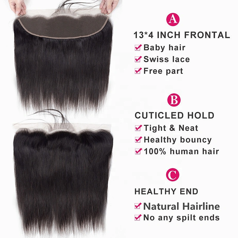 Hot Beauty Hair straight 13x4 Lace Frontal Virgin Cuticle Aligned Hair Frontals Bundles With Lace Frontals