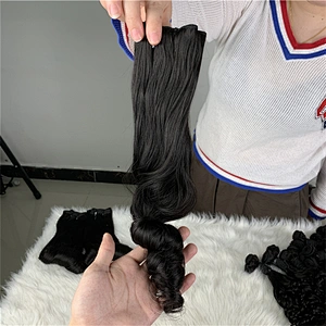 Hot Beauty Wholesale Raw Virgin Funmi Human Hair Super Double Drawn Hair Extensions, Cuticle Aligned Double Drawn Hair