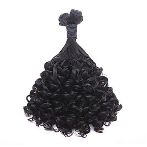 Super Double Drawn Hair Weft Unprocessed Curly Funmi Virgin Human Hair Bundles For Women