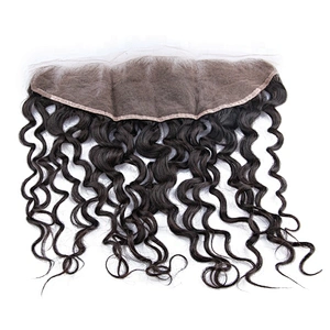 Indian Hair Water Wave Ear To Ear Lace Frontal Pre-plucked Italian Wavy Hair 4x13 Inch Closure Frontal