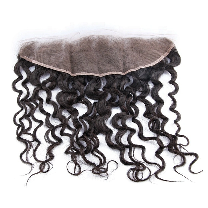 Indian Hair Water Wave Ear To Ear Lace Frontal Pre-plucked Italian Wavy Hair 4x13 Inch Closure Frontal