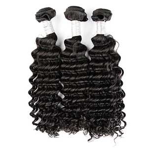 Wholesale Deep Wave Bundles With Closure virgin cuticle aligned hair