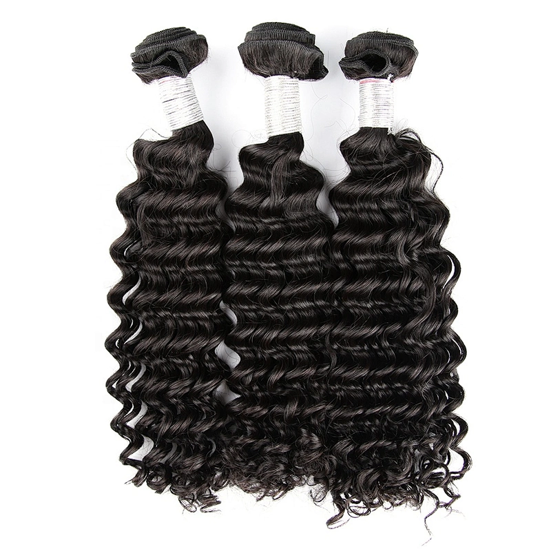 Wholesale Deep Wave Bundles With Closure virgin cuticle aligned hair