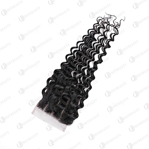 Hotbeauty Hair Cambodian Virgin Human Hair 4x4deep Wave Three Part Lace Closure