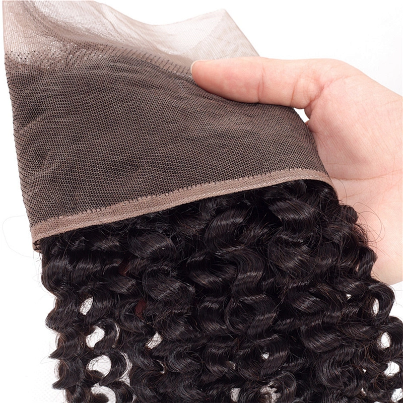 Hot Beauty Hair Wholesale Frontal Kinky Curl Frontal Human Hair Bundles With Lace Frontal Closure
