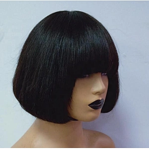 Raw Unprocessed Hair Vendors Super Double Drawn Funmi Hair PIXIE Cut Bob Wigs Indian