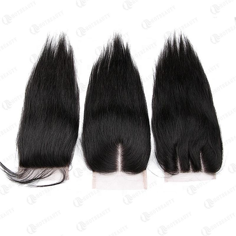 Hot Beauty Hair Wholesale Weave Bundle With Closure Swiss Lace Virgin Brazilian Cuticle Aligned Hair  For Women