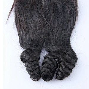 Invisible 4x4 Top Closure Double Drawn Funmi Hair Spring Curl Rose Curl Bouncy Hair Closure With Baby Hair