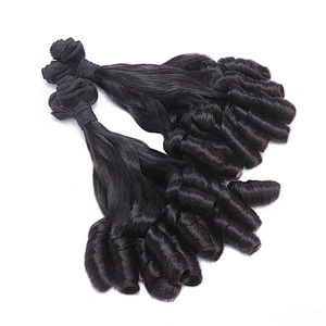 Aliexpress Hair Bundles 3-5year Guarantee Fumi Spiral Curl Dancing Double Drawn Loose Wavy Hair Bundles