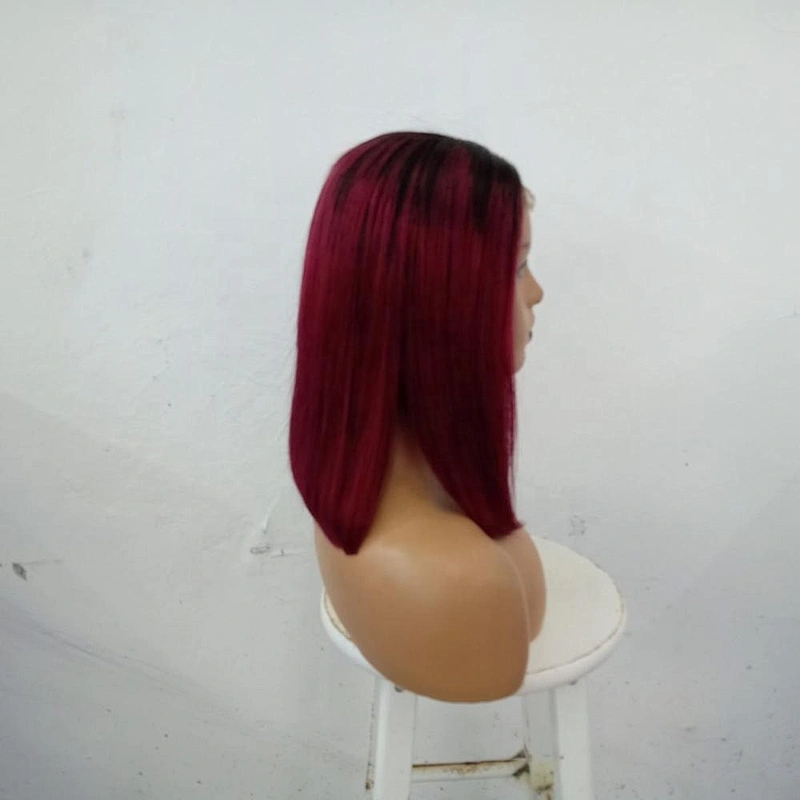 2020 New Arrival Virgin Cuticle Aligned Hair Bob Wig 1B/99J Double Drawn Funmi Hair Burgundy Color Hair Wig