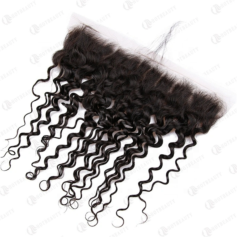 Hot Beauty Hair Peruvian Human Hair Water Wave Human Hair Frontal Closure For Women