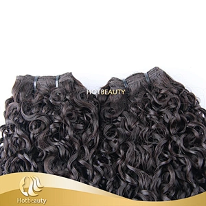 unprocessed Virgin Double Drawn Human hair Curly expension