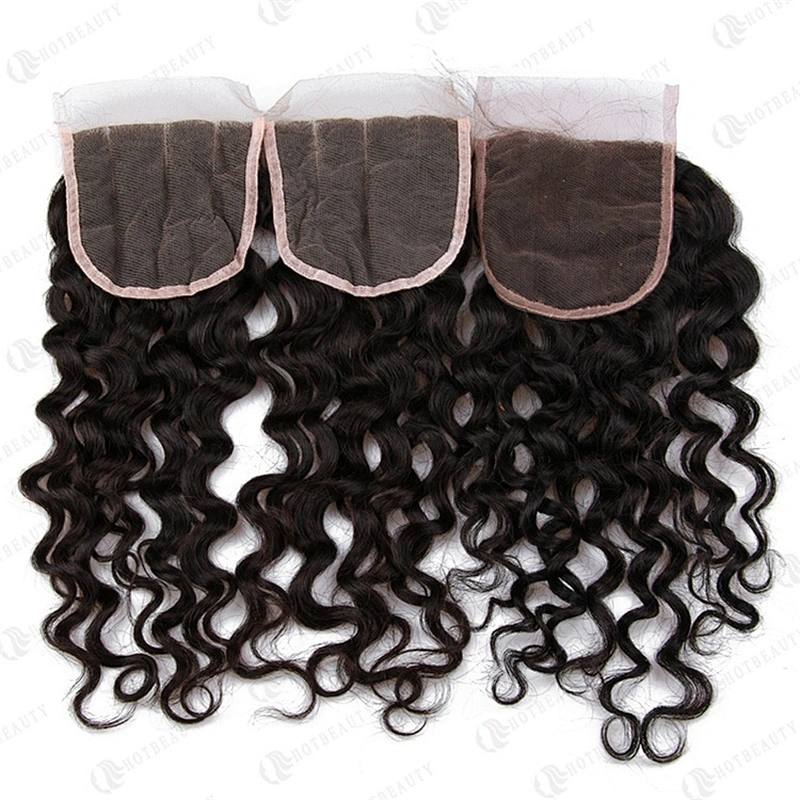 Wholesale Price Brazilian Virgin Human Hair 4x4 Swiss Lace Closure Water Wave