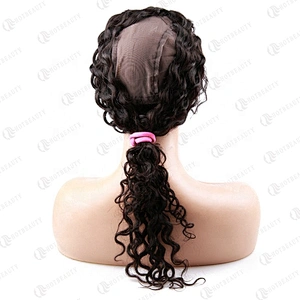 Wholesale Hot Beauty Frontal Cuticle Aligned Hair 360 Wigs Human Hair Lace Frontal Closure With Cap Water Wave For Women