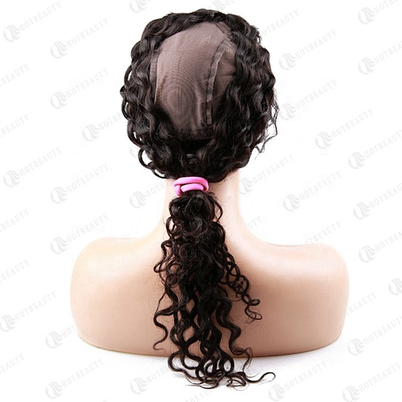 Wholesale Hot Beauty Frontal Cuticle Aligned Hair 360 Wigs Human Hair Lace Frontal Closure With Cap Water Wave For Women
