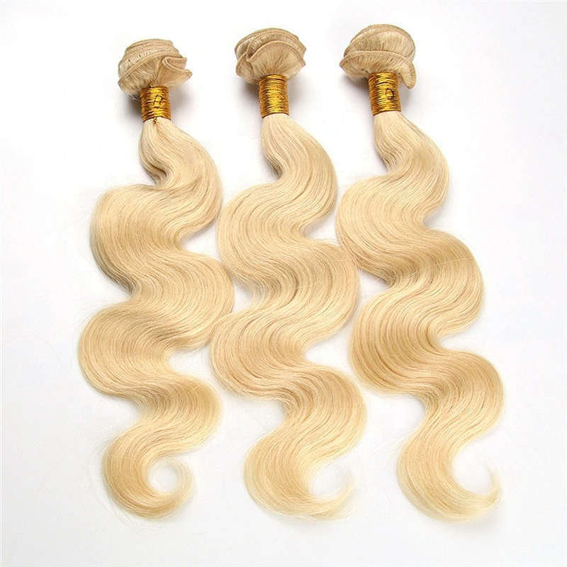 Wholesale 613# Blonde Color Virgin Human Body Wave Remy Russian Hair Weave no shedding no tangle