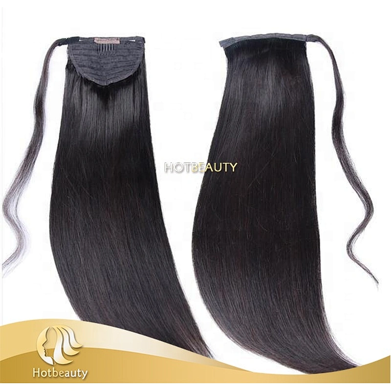 Hot Beauty Natural Real Hair Ponytail Black Peruvian Human Hair Ponytail