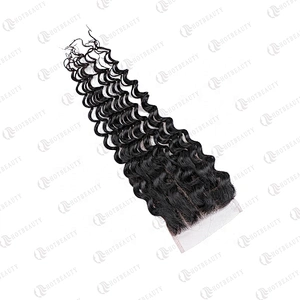 100% Virgin Remy Hair Cuticle Aligned Hair Cheaper Brazilian Hair In China Lace Closure Natural Black Deep Wave For Women