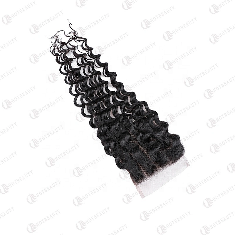 100% Virgin Remy Hair Cuticle Aligned Hair Cheaper Brazilian Hair In China Lace Closure Natural Black Deep Wave For Women