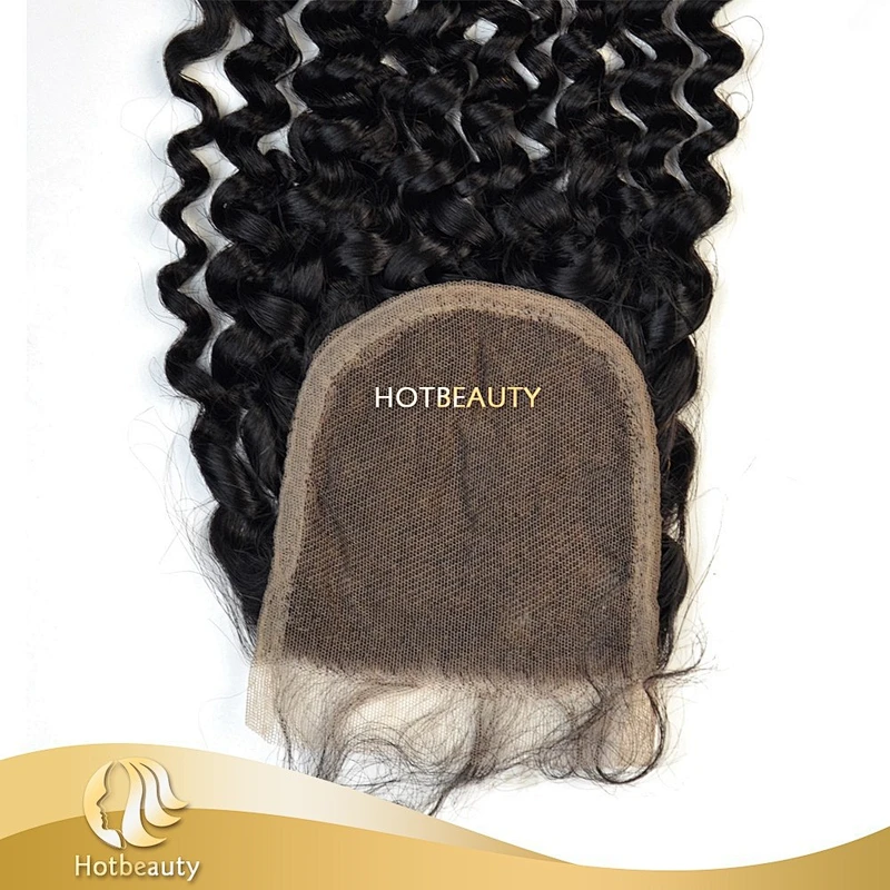 Guangzhou Hot Beauty Hair high grade deep curly brazilian virgin hair lace closure