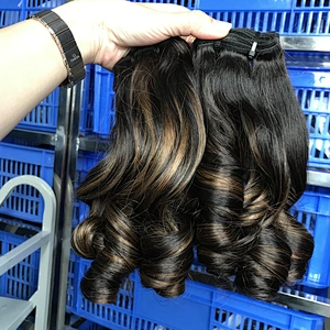 Wholesale Vietnam Funmi Hair Jenny Curl 100% Human Hair In Highlighted Bouncy Color Hair